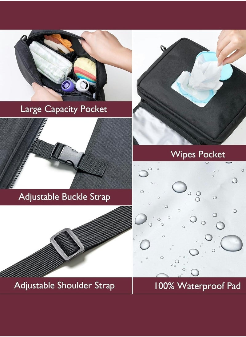 Momcozy 2-in-1 Diaper Changing Pad - Extra-Large Portable Diaper Pad Waterproof and Foldable for Newborns to Toddlers - Also Used As Adjustable Shoulder Bag with Wipes Pocket  - Image 3