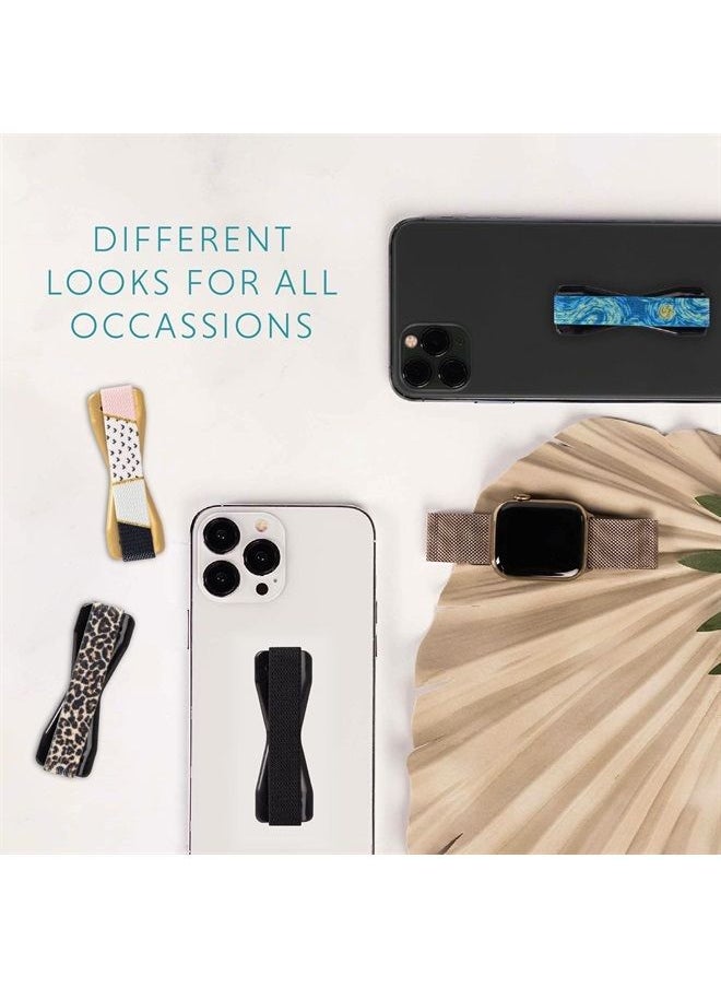 Lovehandle - Phone Grip for Most Smartphones and Mini Tablets, Black Elastic Strap with Black Base, LH-01Black - Image 1