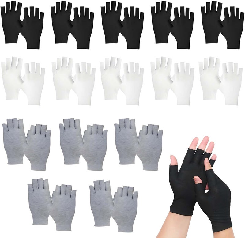 15 Pairs Cotton Gloves for Eczema Anti Scratch Eczema Gloves moisturising Gloves for Sleeping Spa Treatment Overnight HydrationBlackGreyWhite 5 Each