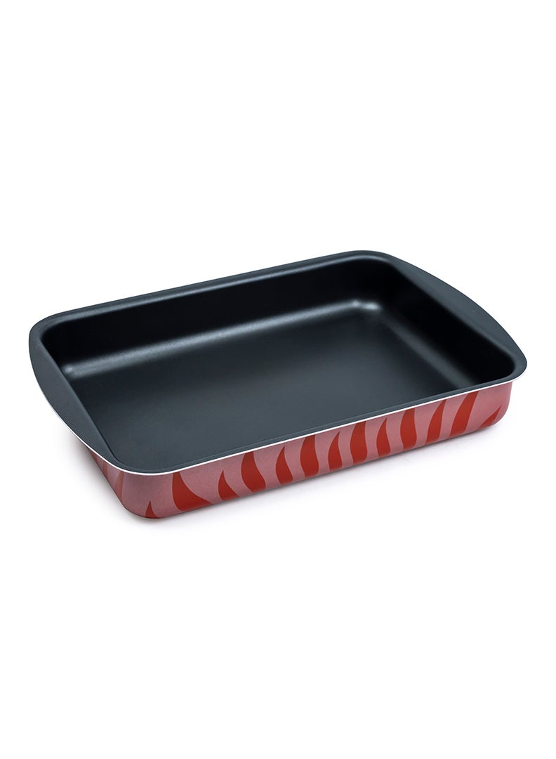 Wilson صينية خبز مستطيلة من الألمنيوم غير لاصقة - 35 × 25 سم - تصميم اللهب الأحمر لابتكارات المطبخ الأنيقة - Image 3