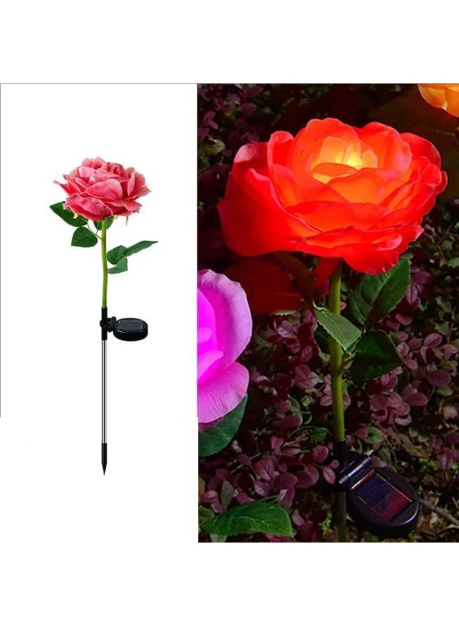 Solar Rose Flower Garden Lights, Outdoor Waterproof 8 Color Changing LED, Auto On/Off, 2 Pack - Image 3