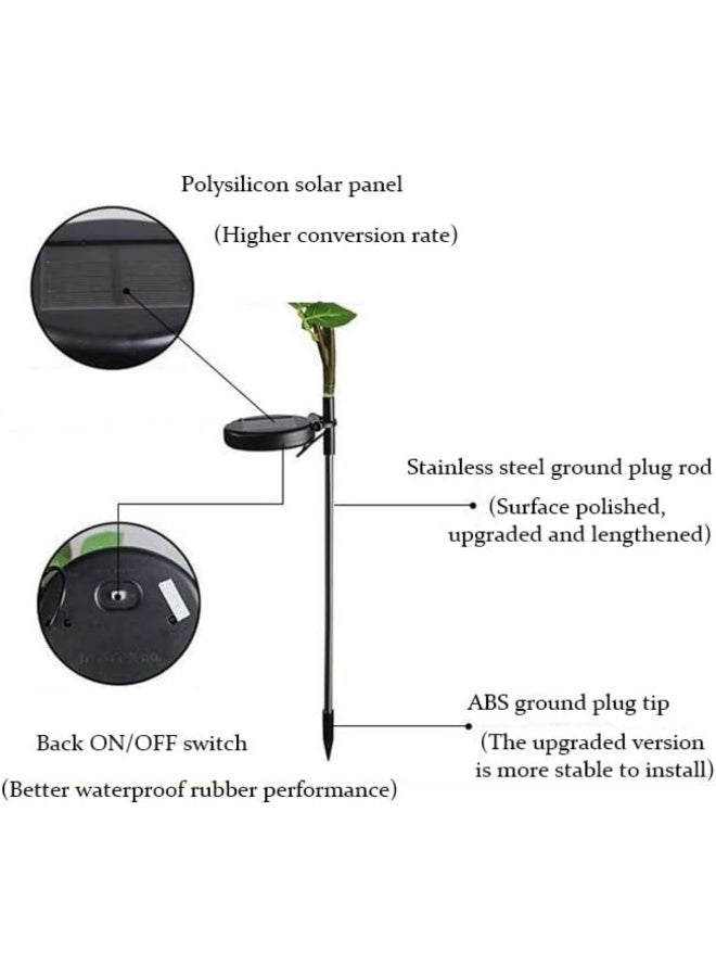 Solar Rose Flower Garden Lights, Outdoor Waterproof 8 Color Changing LED, Auto On/Off, 2 Pack - Image 4