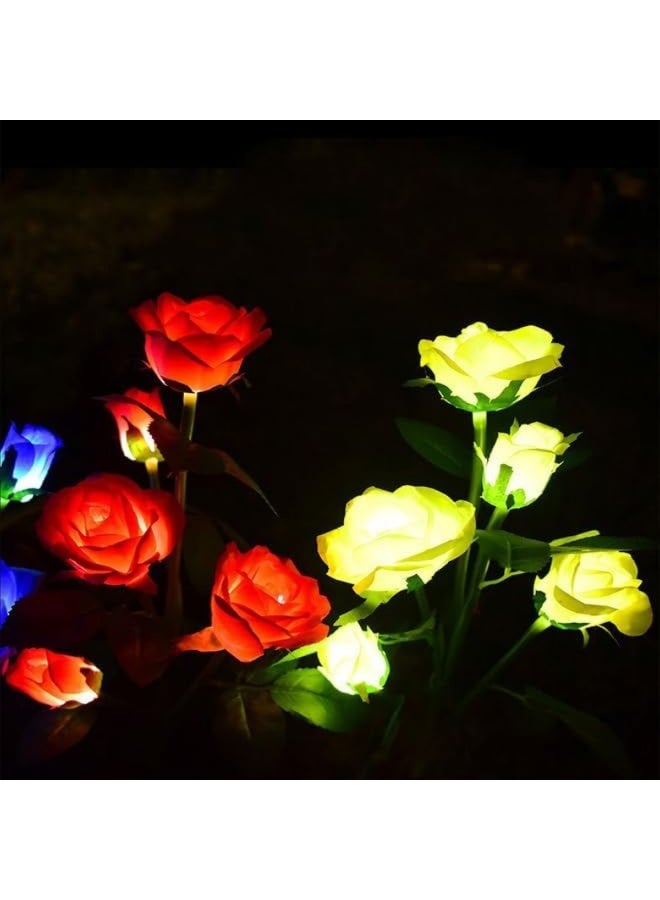 Solar Rose Flower Garden Lights, Outdoor Waterproof 8 Color Changing LED, Auto On/Off, 2 Pack - Image 5
