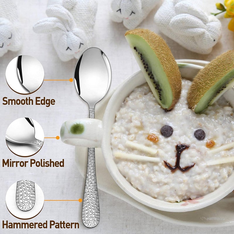 HaWare 9Piece Stainless Steel Kids Spoons HaWare Toddler Flatware Kids Silverware Preschooler Utensils Baby Spoons for Self Feeding Mini Cutlery Set for Home Kitchen School Healthy and Dishwasher Safe - Image 4