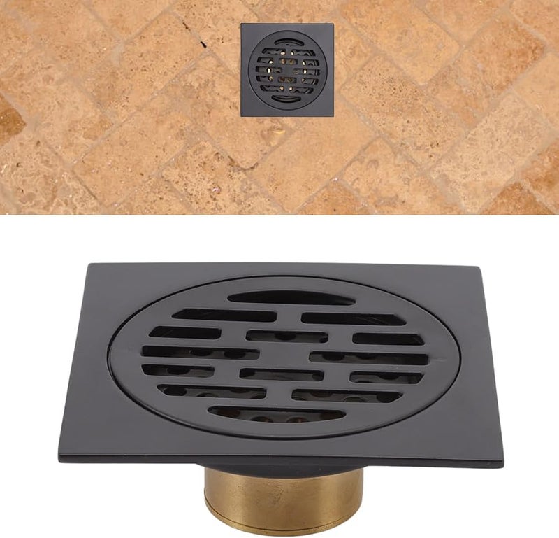 Black Stainless Steel Square Floor Drain Fast Draining Odor Resistant Grate For Garages - Image 5