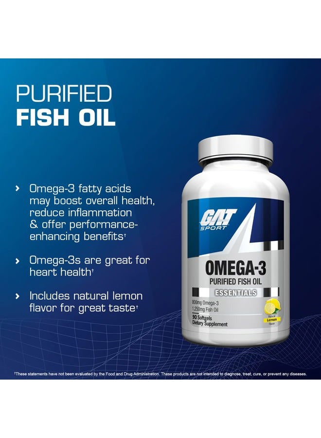 GAT SPORT GAT Sport Essentials Omega-3 Purified Fish Oil, 90 Softgels - Image 3