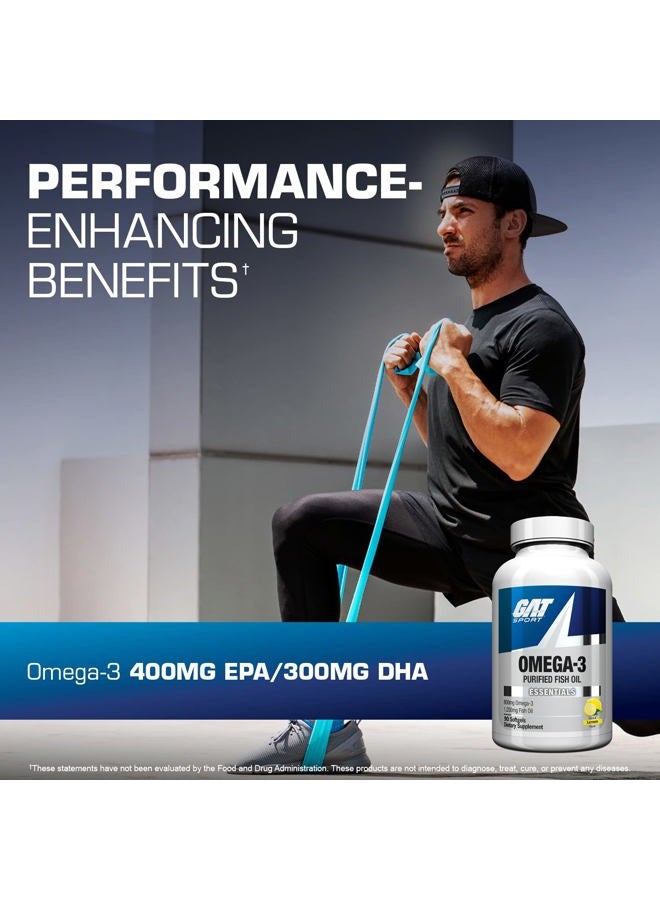 GAT SPORT GAT Sport Essentials Omega-3 Purified Fish Oil, 90 Softgels - Image 2