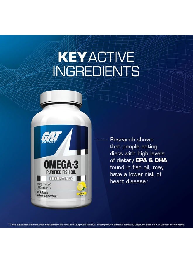 GAT SPORT GAT Sport Essentials Omega-3 Purified Fish Oil, 90 Softgels - Image 4