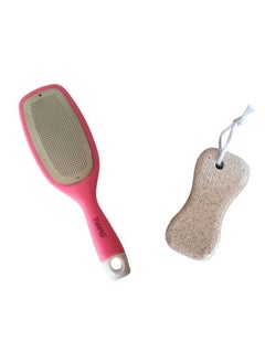 Generic Plastic Leg, heel and Foot Scrubber and Natural Pumice Stone combo for Dead Skin |Callus Remover | Pedicure special Tool  - Image 1