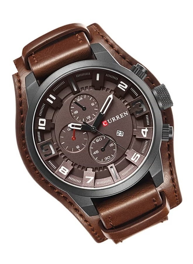 CURREN Men's Water Resistant Analog Watch 8225 - 48 mm - Brown - Image 2