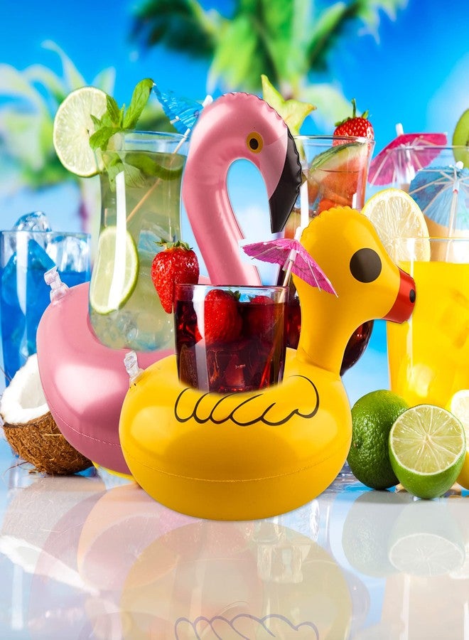 Sonarun 50 Pack Inflatable Drink Holders Float Toy Inflatable Pool Cup Coasters Pool Float Swimming Drinking Holder with Air Pump for Swimming Pool Beach Holiday Party Supplies - Image 5