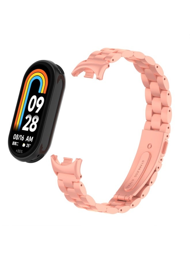 Suitable For Xiaomi Mi Band 10 Strap Stainless Steel Solid Three-bead Metal Wristband Miband8 Xiaomi 9 Bracelet Strap - Image 1