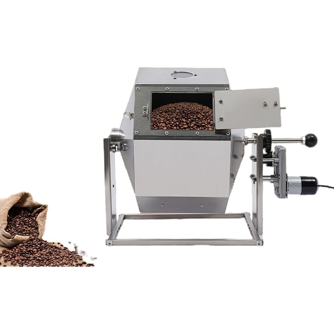 Okasiki Coffee Bean Roaster Machine, 14.5L Coffee Roaster Coffee Bean Baker, Gas Burner Drum Type Beans Roasting Machine with Thermometer for Commercial Use (14.5L) - Image 1