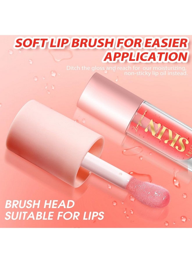 BANGFENG 2Pack Non-sticky Lip Oil, Moisturizing Glossy/Shiny Lip Gloss Oil PlumpingTint, Hydrating Lip Gloss Lip Balm, Long Lasting Nourishing Fruit Flavoure Lip Oils(Strawberry + Coconut) - Image 5