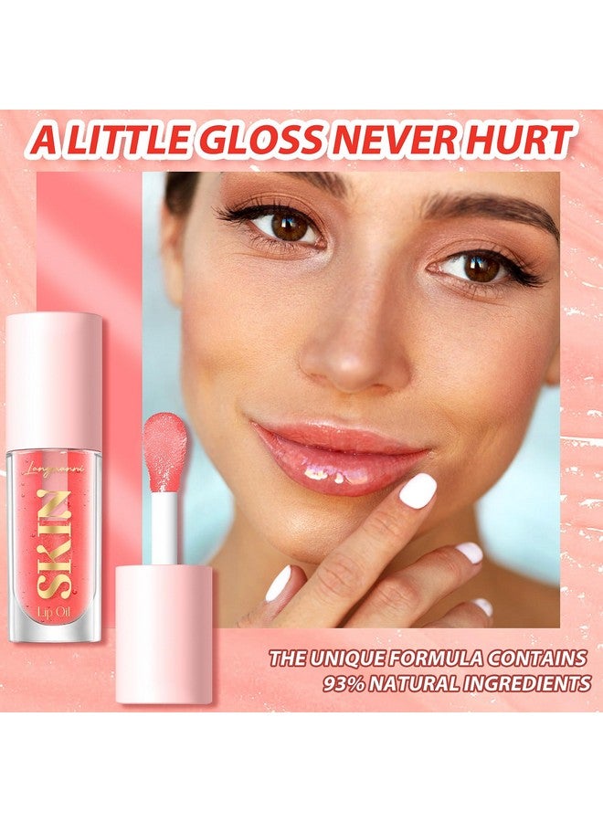 BANGFENG 2Pack Non-sticky Lip Oil, Moisturizing Glossy/Shiny Lip Gloss Oil PlumpingTint, Hydrating Lip Gloss Lip Balm, Long Lasting Nourishing Fruit Flavoure Lip Oils(Strawberry + Coconut) - Image 2