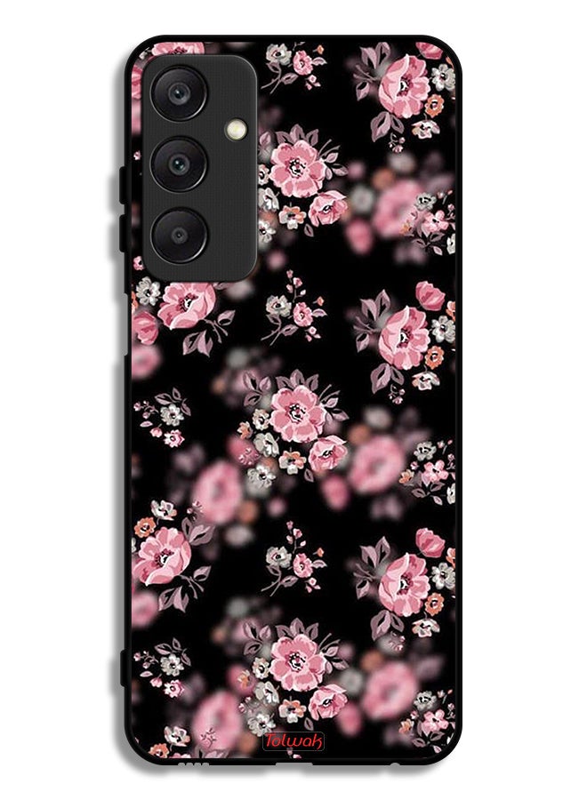 Tolwak Samsung Galaxy A25 5G Protective Case Cover Portrait Flowers Pattern - Image 1
