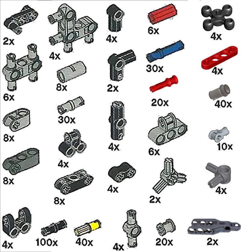 SEEMEY SEEMEY 389Pcs Technic Pegs Joints Peg-Joints Pack 