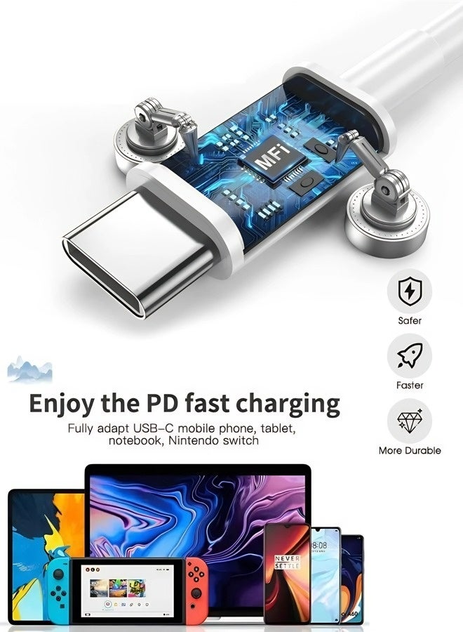 2-in-1 Bundle for iPhone 17 Pro, 1M USB-C to USB-C Fast Charging Cable + 9H Hardness HD Tempered Glass Screen Protector, Full Coverage, Face ID Compatible, 2 Pack Value Set - Image 5