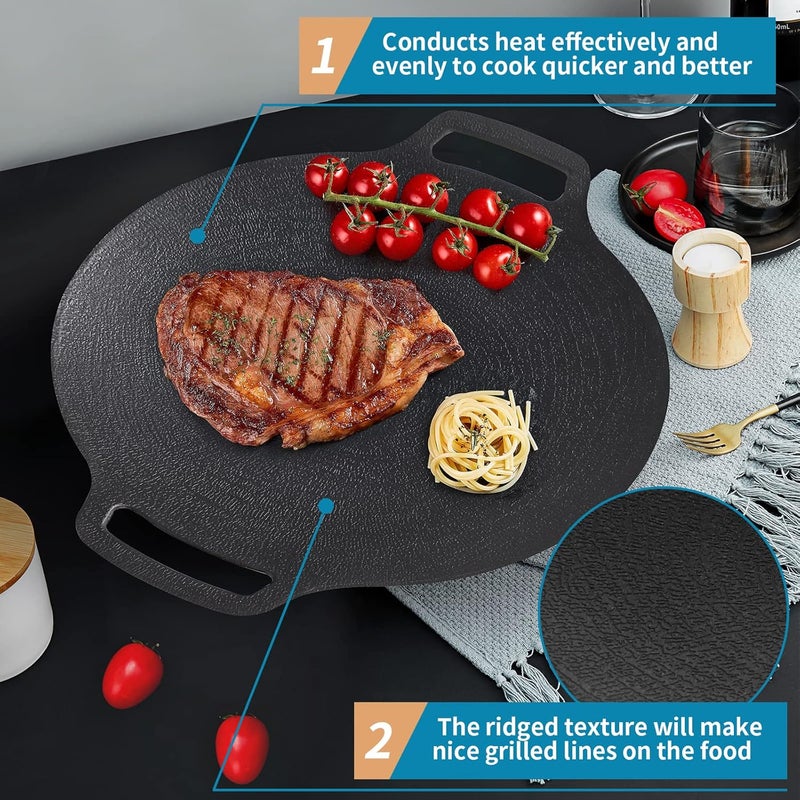 Sanbege Korean Grill Pan with Nonstick 6-Layer Coating, 13" Round BBQ Griddle with Bag, Compatible for Induction, Gas Stove, Electric Cooktop, Indoor or Outdoor Grilling - Image 4