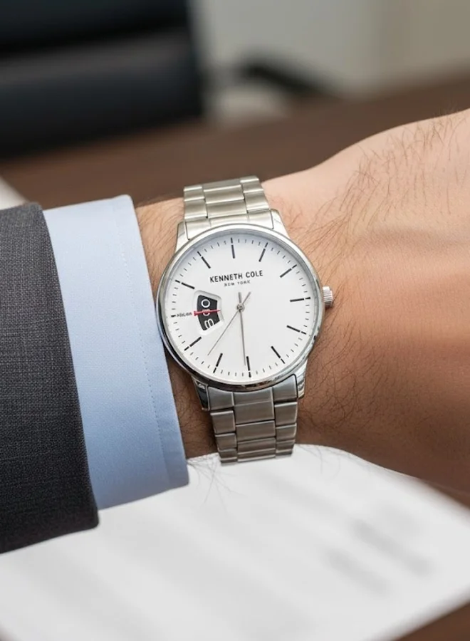 كينيث كول نيو يورك ساعة رجالية كوارتز 42 مم بسوار ستانلس ستيل
