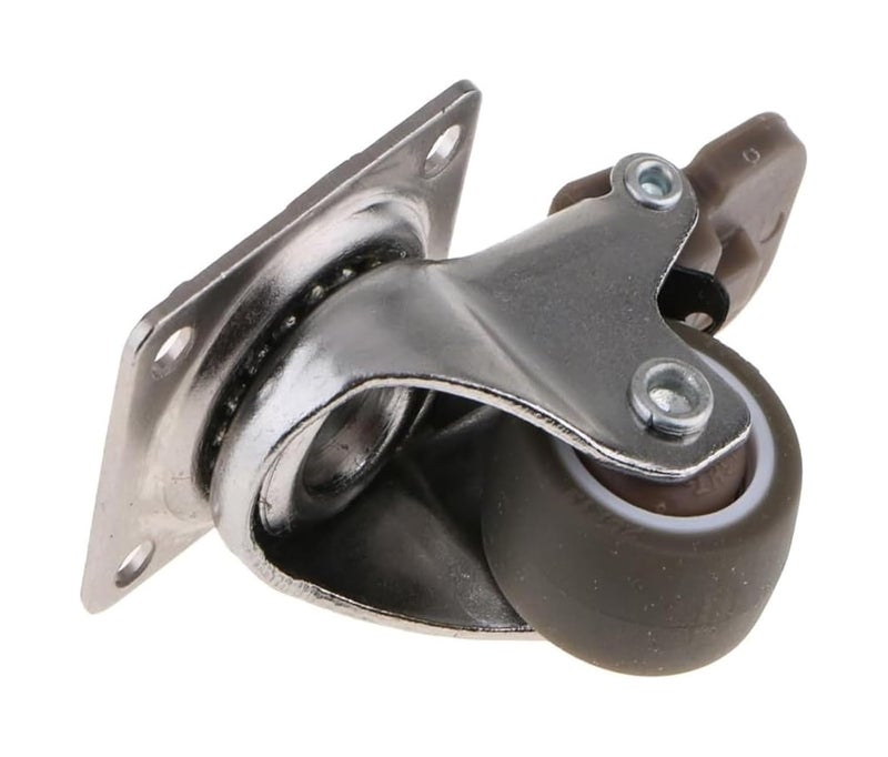 عجلات كاستور رمادية ثقيلة 1.5 بوصة، قاعدة دوارة مطاطية، لوحة علوية صامتة لاستبدال أثاث الخزائن - Image 4