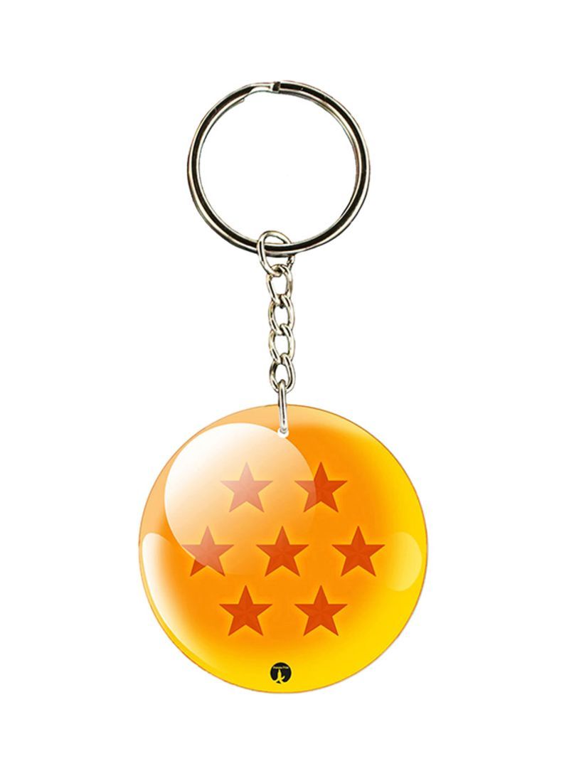 Anime Dragon Ball Printed Keychain Yellow/Orange/Silver