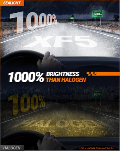 SEALIGHT H10 9145 9140 LED Fog Light Bulbs, 18000Lumen 1000% Super Bright 6500K Cool White, 1:1 Mini Size H10 LED Fog Lights, Plug and Play for Car, Powersports, ATV/UTV, IP68 Waterproof, Pack of 2 - Image 4