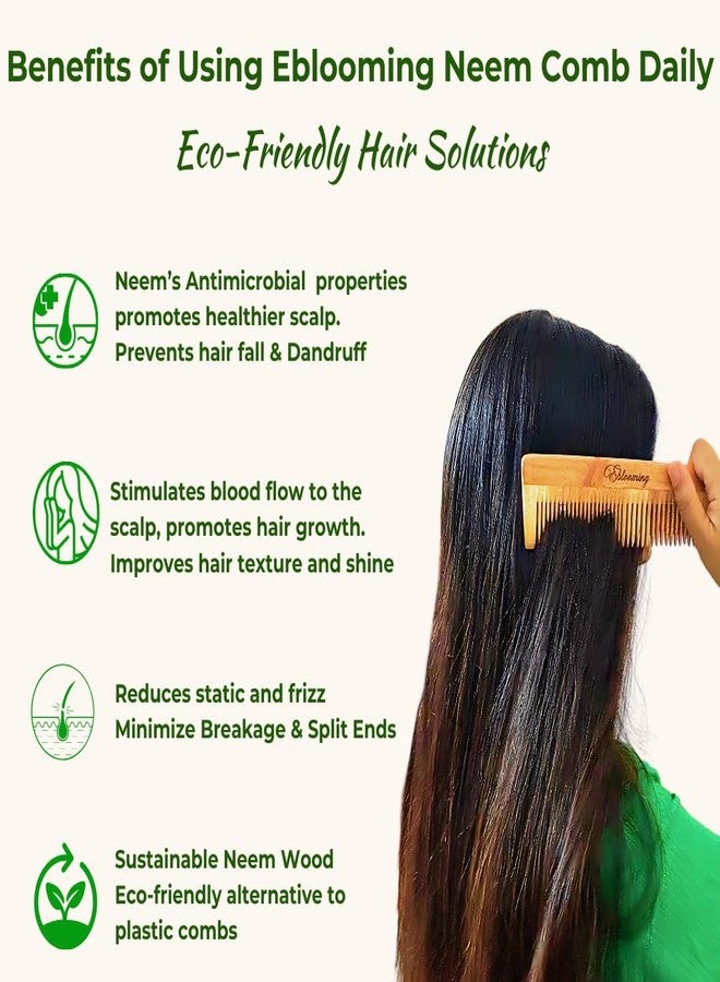 Eblooming Rosemary Lavender Hair Oil Care Combo (100 ml) with Premium Neem Wooden Comb- Dual Tooth | Promotes Healthy Hair, Scalp, and Roots with Pure & Natural Cold-Pressed Oil - Image 5