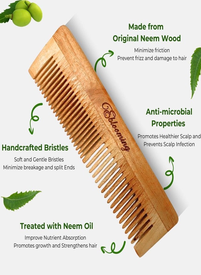 Eblooming Rosemary Lavender Hair Oil Care Combo (100 ml) with Premium Neem Wooden Comb- Dual Tooth | Promotes Healthy Hair, Scalp, and Roots with Pure & Natural Cold-Pressed Oil - Image 3