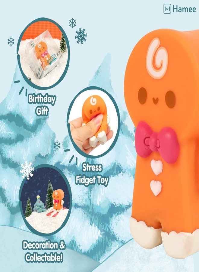 Hamee SquiSHU Capsule [Gingerbread Man] Cute Water Filled Winter Holiday Christmas Squishy Toy [Birthday Gift Bag, Party Favor, Gift Basket Filler, Stress Relief Toy] - Image 2