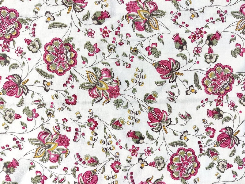 AVKA Studio Soft Cotton Napkins 18x18 inches  Washable Thin Cloth Printed Napkins Set of 6  Everyday Use or Dinner Party and Events  Red and White Floral Lightweight Indian Block Print Soft Fabric by Craftbot - Image 4