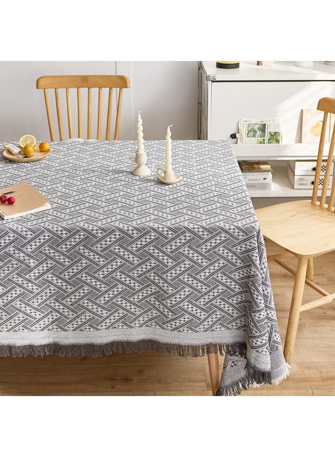 Bluejw French Cream Cotton Linen Style Tablecloth Advanced Atmosphere Photo Decorative Tablecloth Coffee Table Cover Towel Rectangular Tablecloth - Image 1