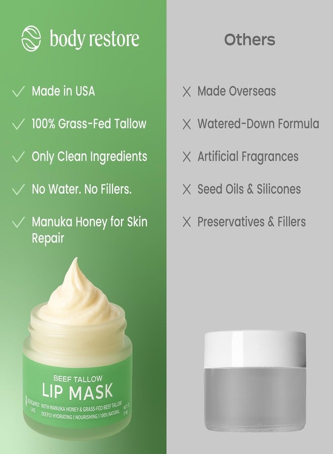 Body Restore Beef Tallow Lip Mask – Fathers Day Gift for Dad from Daughter Son Wife, Bergamot Overnight Hydrating Lip Treatment, Birthday Gifts for Men, Self Care Spa Gifts - Image 5