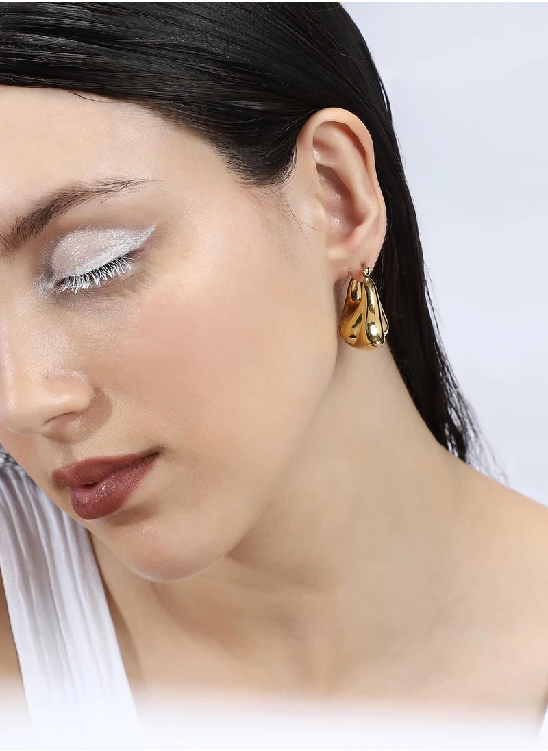 SOHI SOHI Women's The Jamila Hoop Earrings For Casual Wear | California Gold Colour | Alloy Material | Hinge Closure | MetallicEarrings | Hoop Earrings For Women & Girls