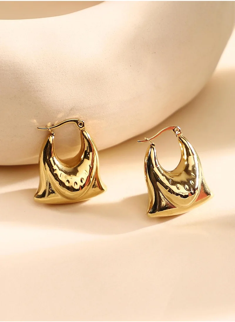 SOHI SOHI Women's The Jamila Hoop Earrings For Casual Wear | California Gold Colour | Alloy Material | Hinge Closure | MetallicEarrings | Hoop Earrings For Women & Girls