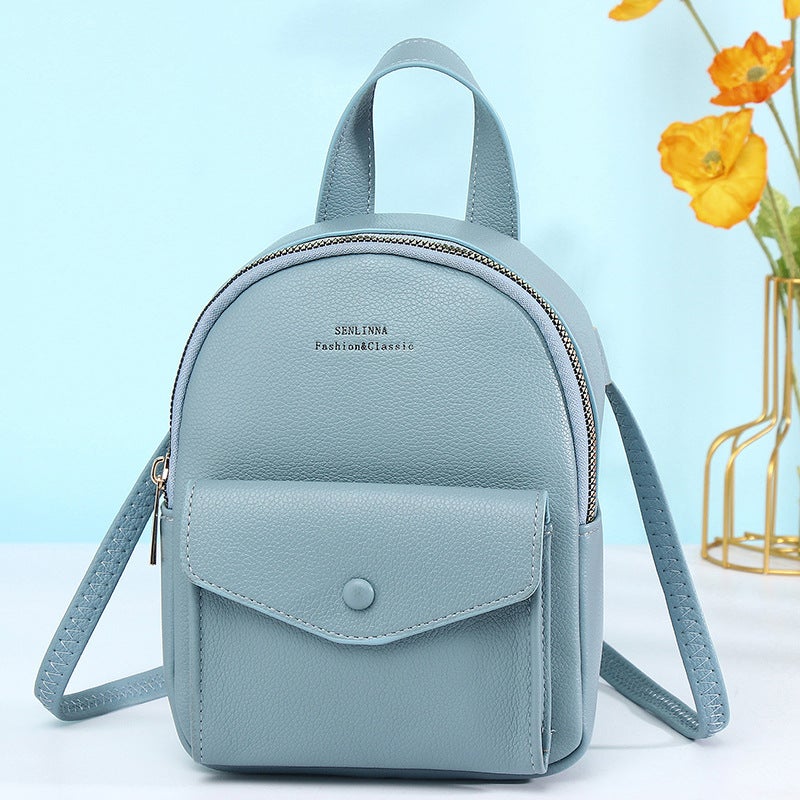 Senlina 2022 New Womens Backpack Womens Mini Backpack ins-style Casual Korean-style Womens Backpack Sky Blue 