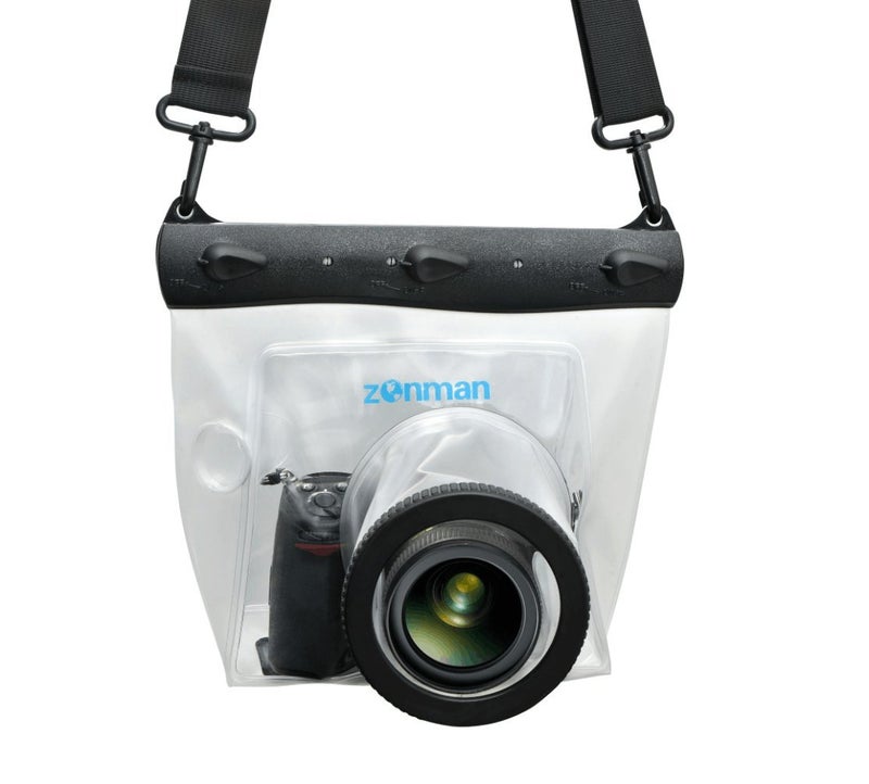 Zonman DSLR Camera Univeral Waterproof Underwater Housing Case Pouch Bag for Canon Nikon Sony Pentax Brand Digital SLR Cameras (Transparent) - Image 1