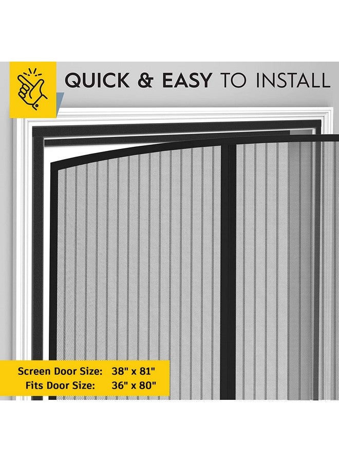 AUGO Magnetic Screen Door - Self Sealing, Heavy Duty, Hands Free Mesh Partition Keeps Bugs Out - Pet and Kid Friendly - Patent Pending Keep Open Feature - 38 Inch x 81 Inch - Image 5