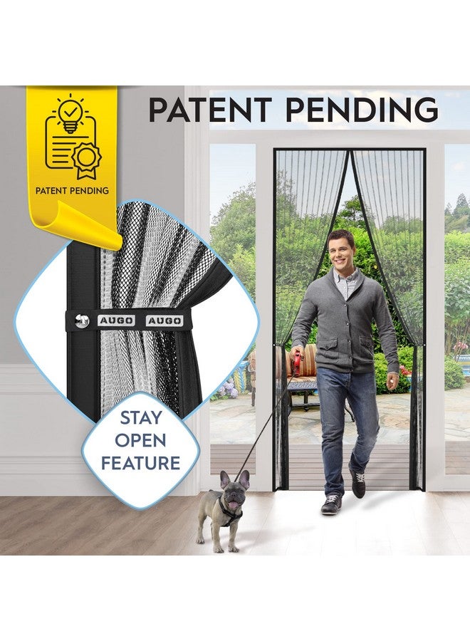 AUGO Magnetic Screen Door - Self Sealing, Heavy Duty, Hands Free Mesh Partition Keeps Bugs Out - Pet and Kid Friendly - Patent Pending Keep Open Feature - 38 Inch x 81 Inch - Image 2