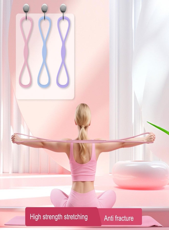 Timeno Resistance Bands, Figure 8 Exercise Bands for Women Men, Arm Back Elastic Rope for Glutes,Back,Fullbody Yoga Pulling Rope, Gift for Sports Lover/Beginner (25 lbs) (Pink) - Image 2