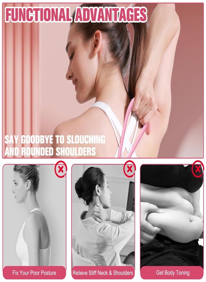 Timeno Resistance Bands, Figure 8 Exercise Bands for Women Men, Arm Back Elastic Rope for Glutes,Back,Fullbody Yoga Pulling Rope, Gift for Sports Lover/Beginner (25 lbs) (Pink) - Image 5