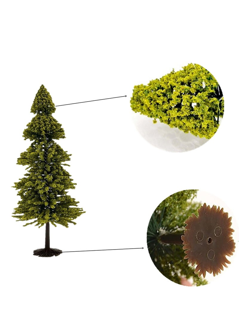 10pcs Mixed Size Green Scenery Landscape Model Trees, Miniature Pine and Cedar Trees for Train Scenery, Architecture, DIY Dioramas, and Decoration  - Image 4