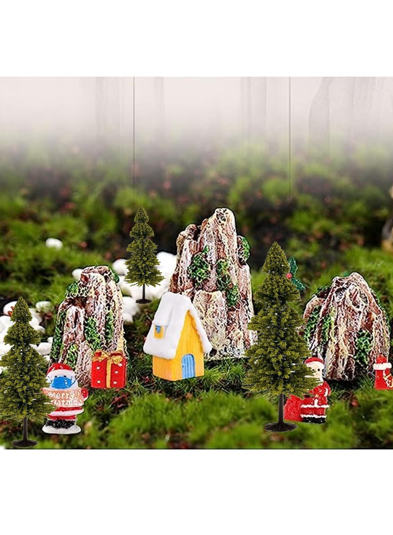 10pcs Mixed Size Green Scenery Landscape Model Trees, Miniature Pine and Cedar Trees for Train Scenery, Architecture, DIY Dioramas, and Decoration  - Image 2