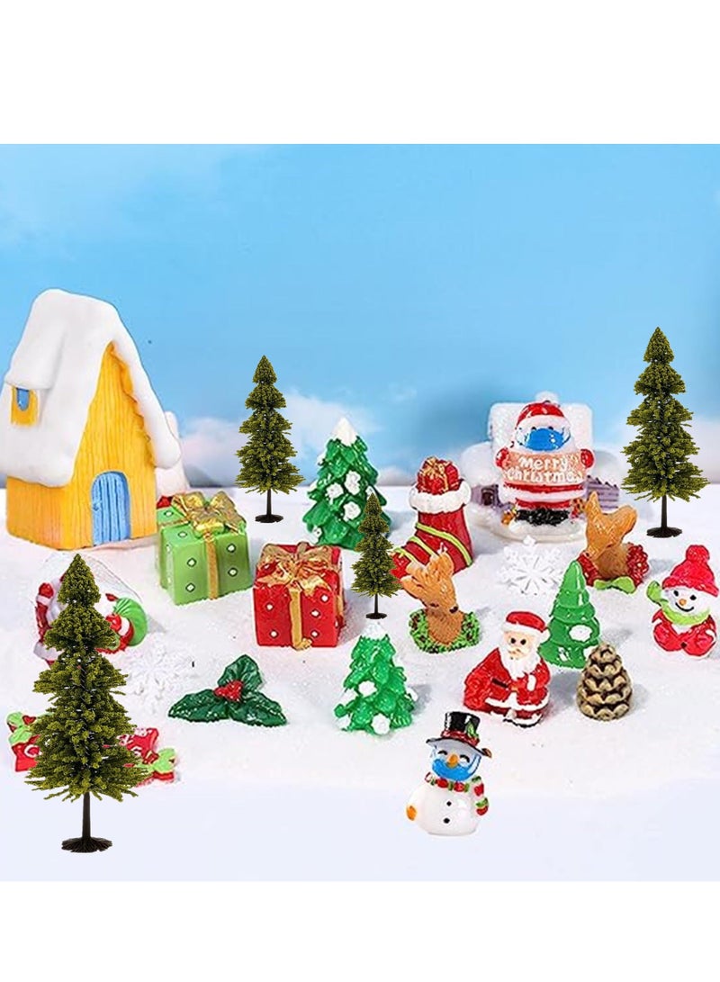 10pcs Mixed Size Green Scenery Landscape Model Trees, Miniature Pine and Cedar Trees for Train Scenery, Architecture, DIY Dioramas, and Decoration  - Image 5