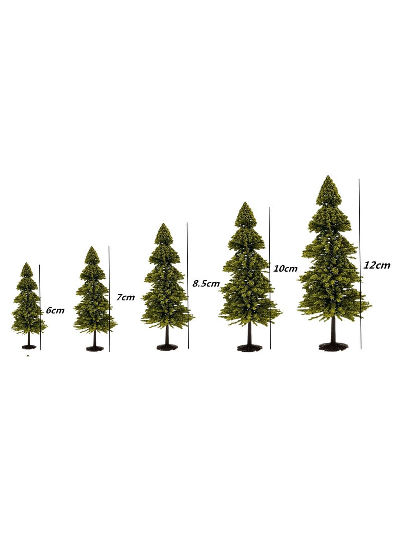 10pcs Mixed Size Green Scenery Landscape Model Trees, Miniature Pine and Cedar Trees for Train Scenery, Architecture, DIY Dioramas, and Decoration  - Image 3