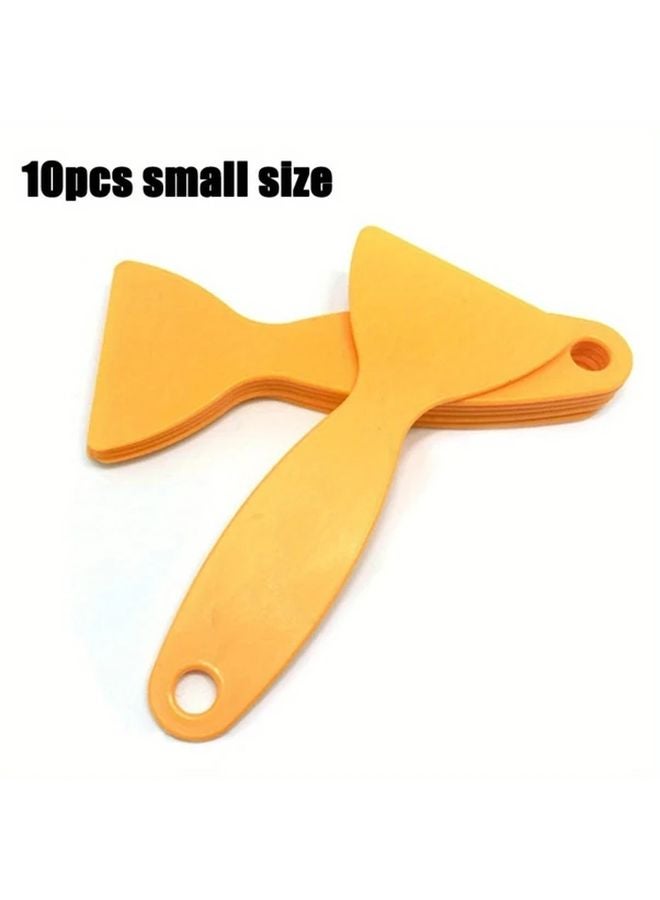 10pcs Yellow Plastic Scraper Tools with Ergonomic Handle Multi Purpose Edge Control - Image 1