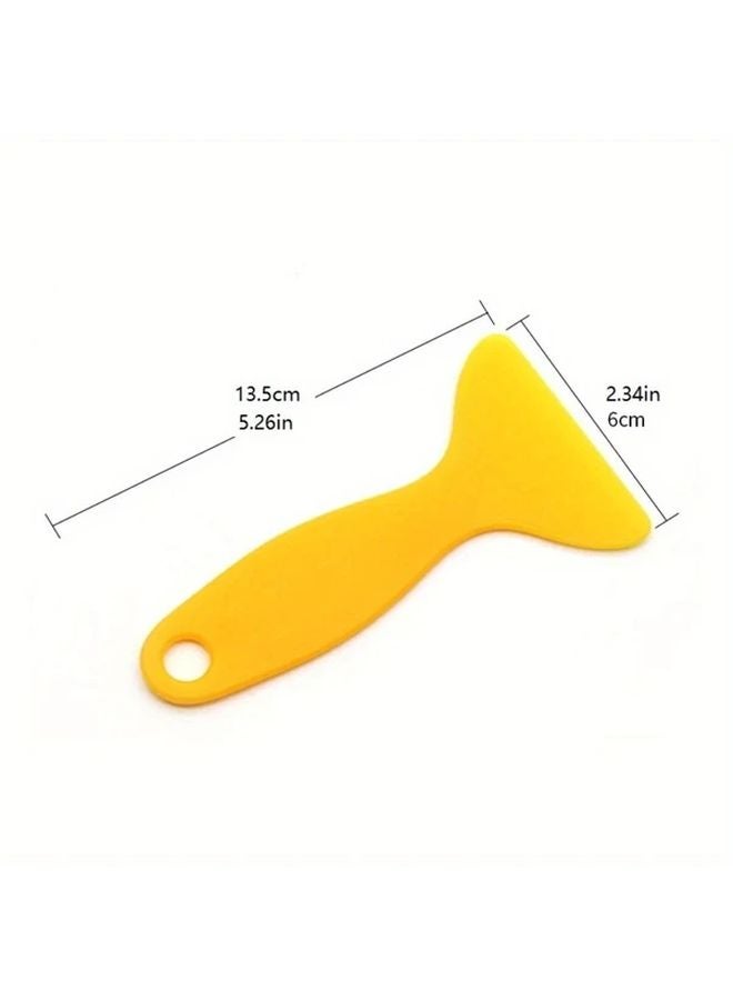 10pcs Yellow Plastic Scraper Tools with Ergonomic Handle Multi Purpose Edge Control - Image 5