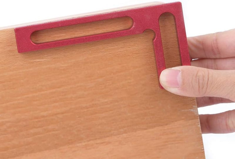 100 ملم أداة تثبيت مربعة من سبائك الألومنيوم L لأعمال النجارة قياس دقيق أحمر - Image 3