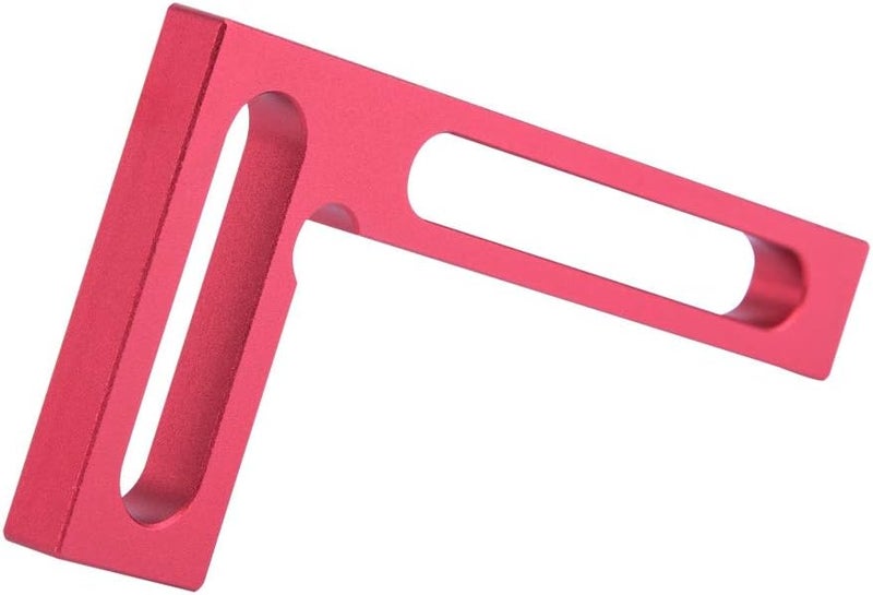 100 ملم أداة تثبيت مربعة من سبائك الألومنيوم L لأعمال النجارة قياس دقيق أحمر - Image 4