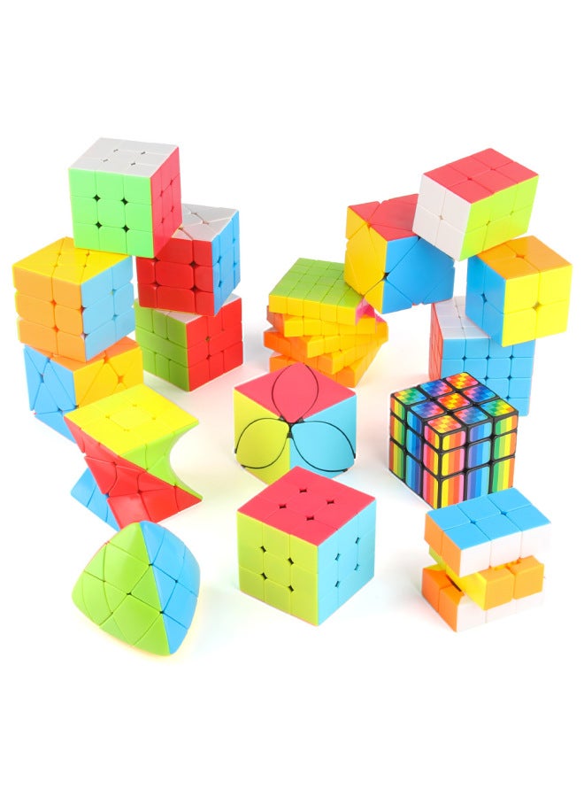 Direct Pan-With Spring Screw Third-order Rubik's Cube Solid Color Positive-order Shaped Rubik's Cube Toy Gift Box Set-Color:FX7769 Special-shaped Rubik's Cube Four-piece Set 488.2G  - Image 2